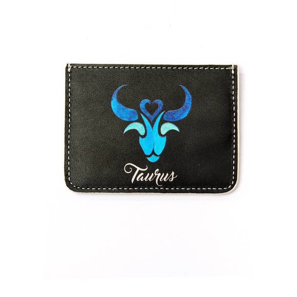 NEW EMM KUO women's horoscope taurus cardholder in black - Picture 1 of 2